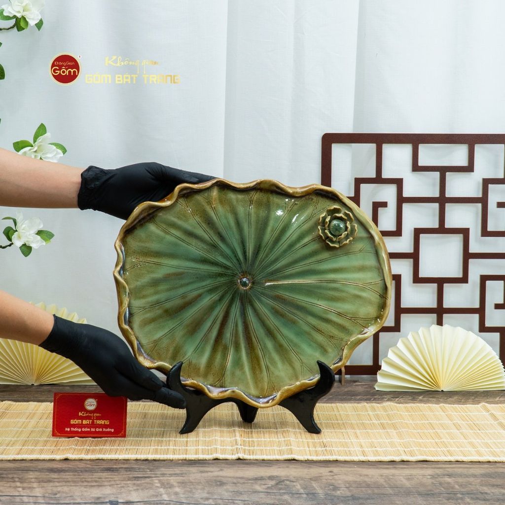 Khay Trà Sen Ngang Xanh Nhạt