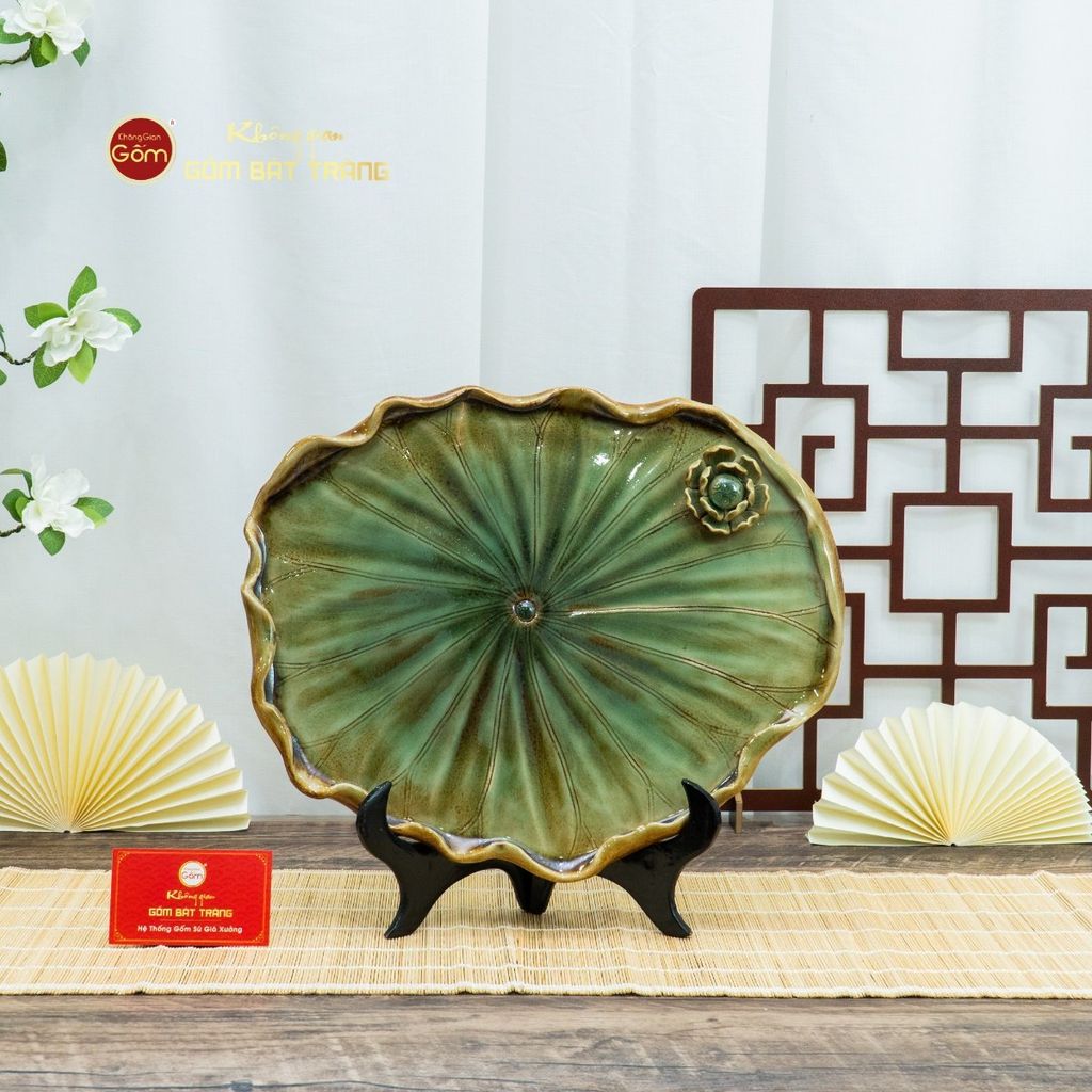 Khay Trà Sen Ngang Xanh Nhạt