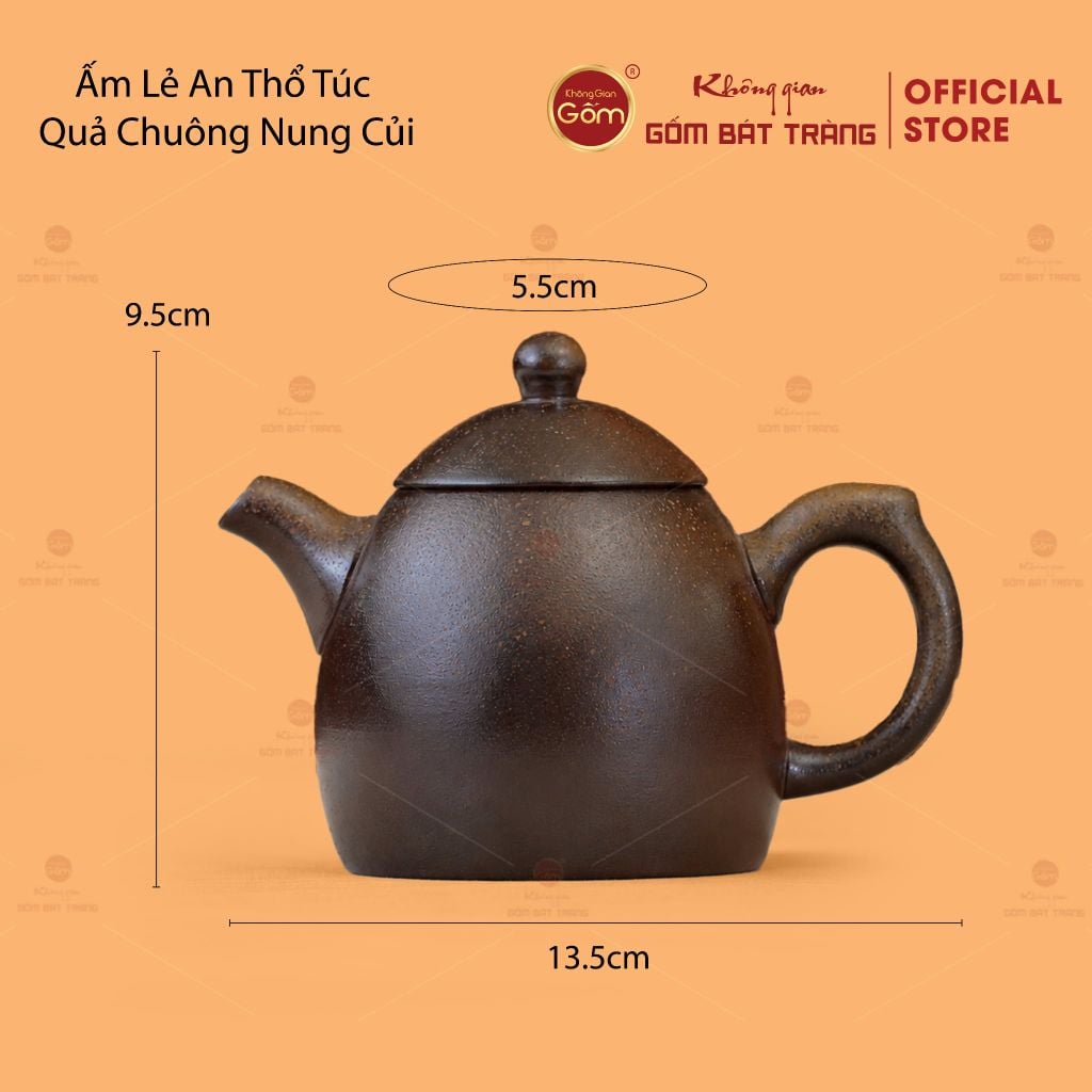 Ấm Lẻ An Thổ Túc Quả Chuông Nung Củi