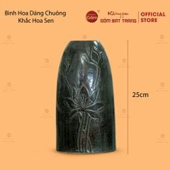 Bình Hoa Dáng Chuông Khắc Hoa Sen