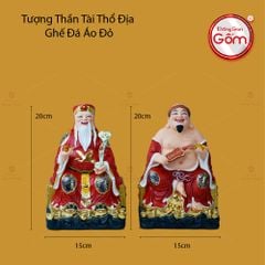 Tượng Thần Tài Thổ Địa Ghế Đá Áo Đỏ