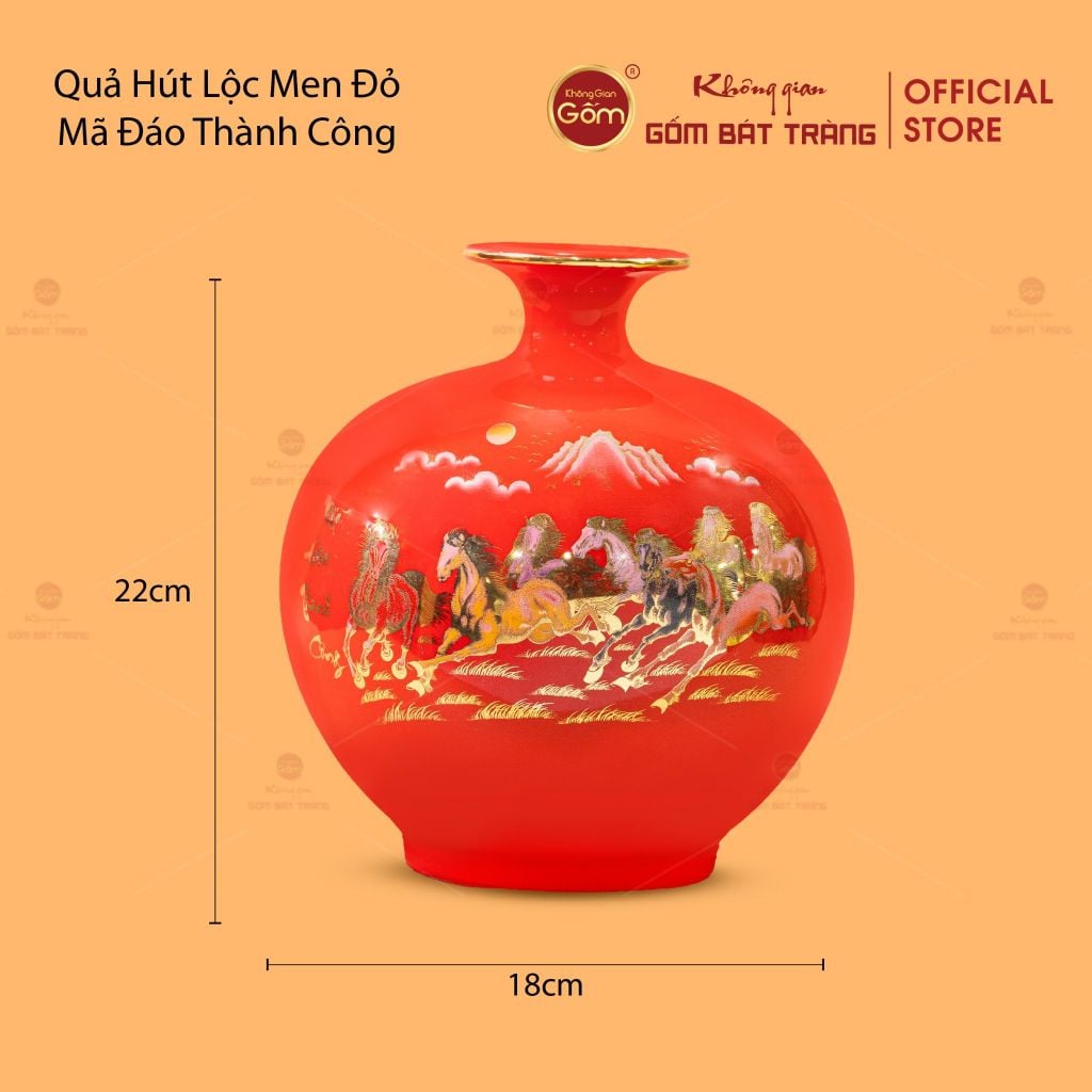 Quả Hút Lộc Men Màu Mã Đáo Thành Công Màu Vẽ Vàng