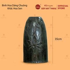 Bình Hoa Dáng Chuông Khắc Hoa Sen