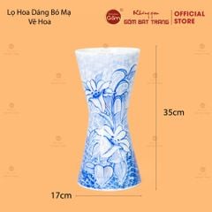 Lọ Hoa Dáng Bó Mạ Vẽ Hoa
