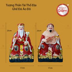 Tượng Thần Tài Thổ Địa Ghế Đá Áo Đỏ