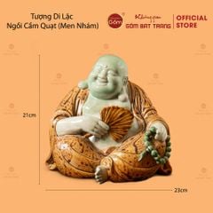Tượng Di Lặc Ngồi Cầm Quạt