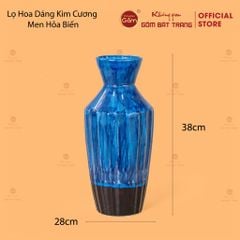 Lọ Hoa Dáng Kim Cương Men Hỏa Biến