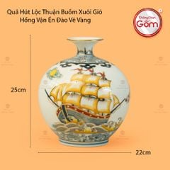 Quả Hút Lộc Thuận Buồm Xuôi Gió Hồng Vận Én Đào Vẽ Vàng
