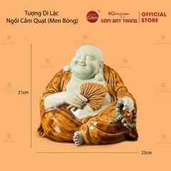 Tượng Di Lặc Ngồi Cầm Quạt