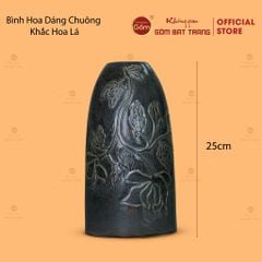 Bình Hoa Dáng Chuông Khắc Hoa Lá