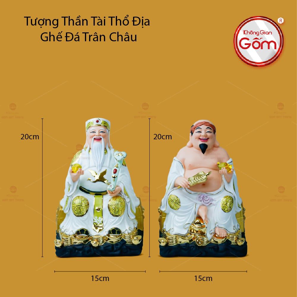 Tượng Thần Tài Thổ Địa Ghế Đá Trân Châu