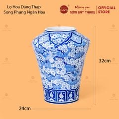 Lọ Hoa Dáng Thạp Song Phụng Ngàn Hoa