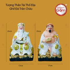 Tượng Thần Tài Thổ Địa Ghế Đá Trân Châu