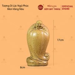 Tượng Di Lặc Ngũ Phúc Men Vàng Nâu