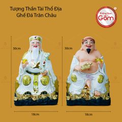 Tượng Thần Tài Thổ Địa Ghế Đá Trân Châu