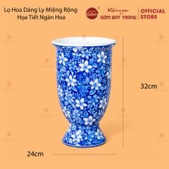 Lọ Hoa Dáng Ly Miệng Rộng Họa Tiết Ngàn Hoa