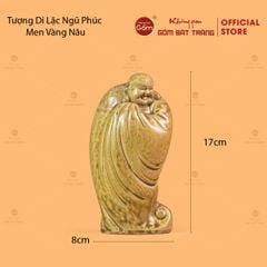 Tượng Di Lặc Ngũ Phúc Men Vàng Nâu