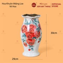 Lọ Hoa Khuôn Miệng Loe Vẽ Hoa