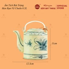 Ấm Tích Bát Tràng Men Rạn Vẽ Chuồn