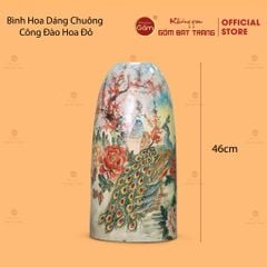 Bình Hoa Dáng Chuông Họa Tiết Công Đào Hoa Đỏ