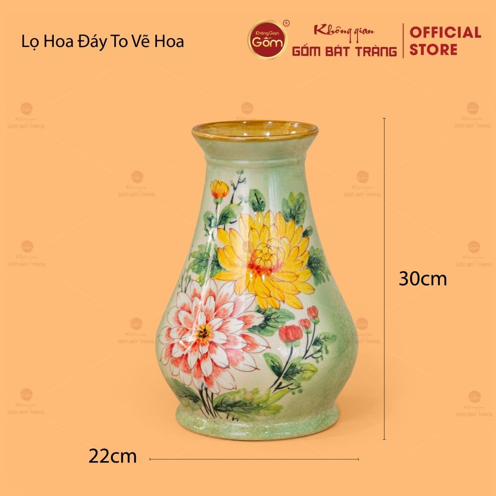 Lọ Hoa Đáy To Vẽ Hoa