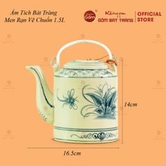 Ấm Tích Bát Tràng Men Rạn Vẽ Chuồn