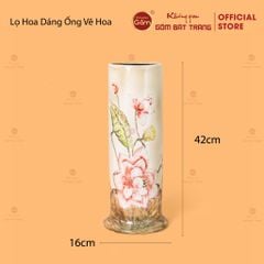 Lọ Hoa Dáng Ống Vẽ Hoa
