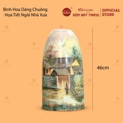 Bình Hoa Dáng Chuông Họa Tiết Ngôi Nhà Xưa