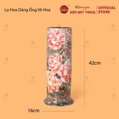 Lọ Hoa Dáng Ống Vẽ Hoa