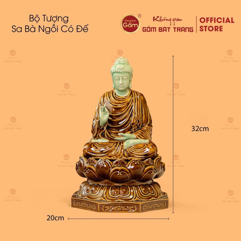 Bộ Tượng Sa Bà Ngồi Có Đế