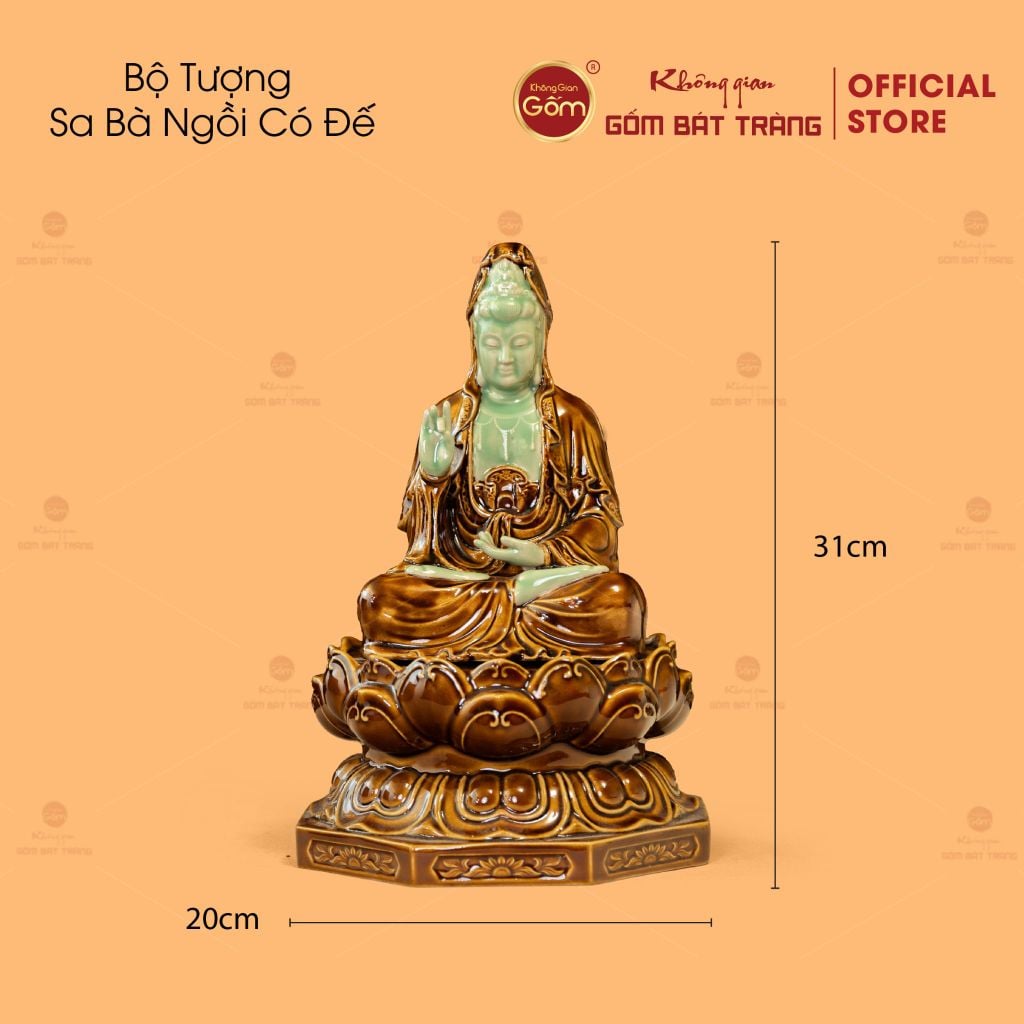 Bộ Tượng Sa Bà Ngồi Có Đế