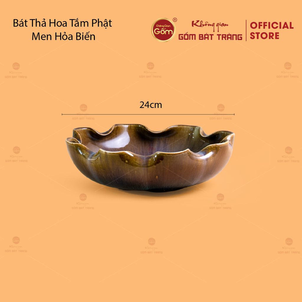 Bát Thả Hoa Tắm Phật Men Hỏa Biến