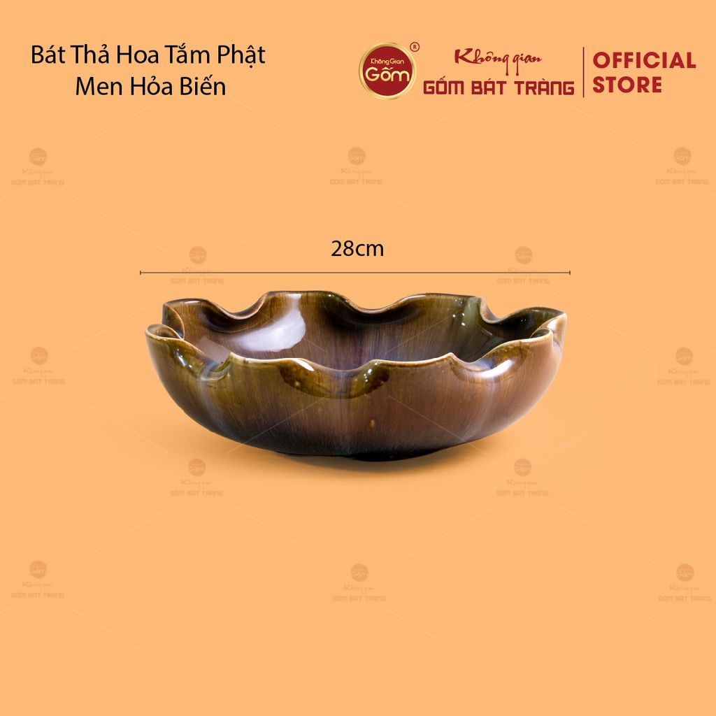 Bát Thả Hoa Tắm Phật Men Hỏa Biến