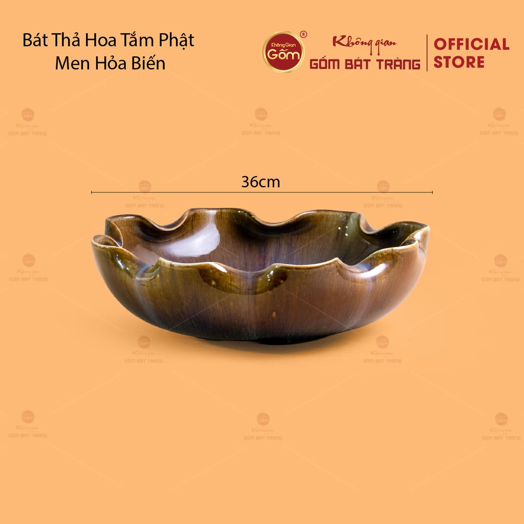 Bát Thả Hoa Tắm Phật Men Hỏa Biến