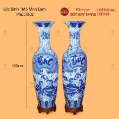 Lộc Bình Men Lam Phúc Đức