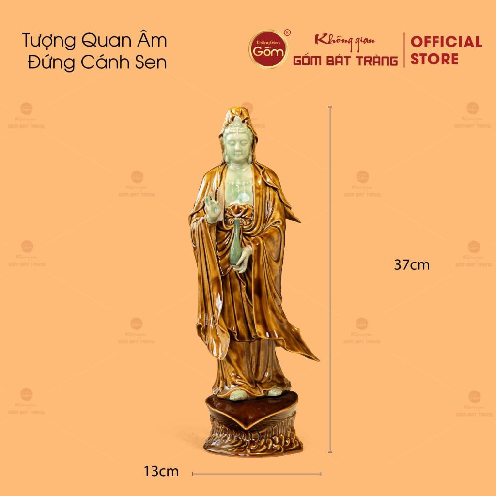 Tượng Quan Âm Đứng Cánh Sen