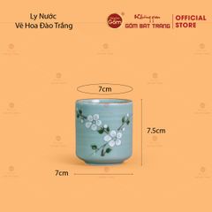 Bộ Bình Nước Dáng Ống Vẽ Hoa Đào Trắng