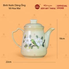 Bộ Bình Nước Dáng Ống Vẽ Hoa Mai
