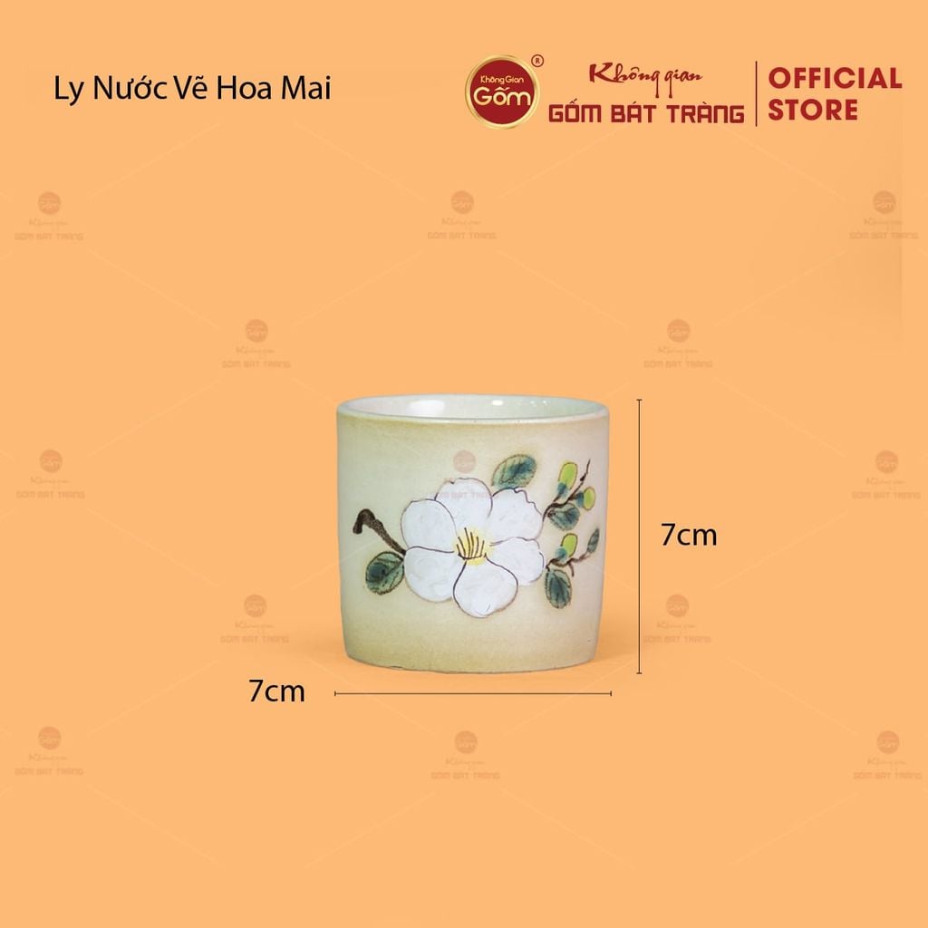 Bộ Bình Nước Dáng Ống Vẽ Hoa Mai