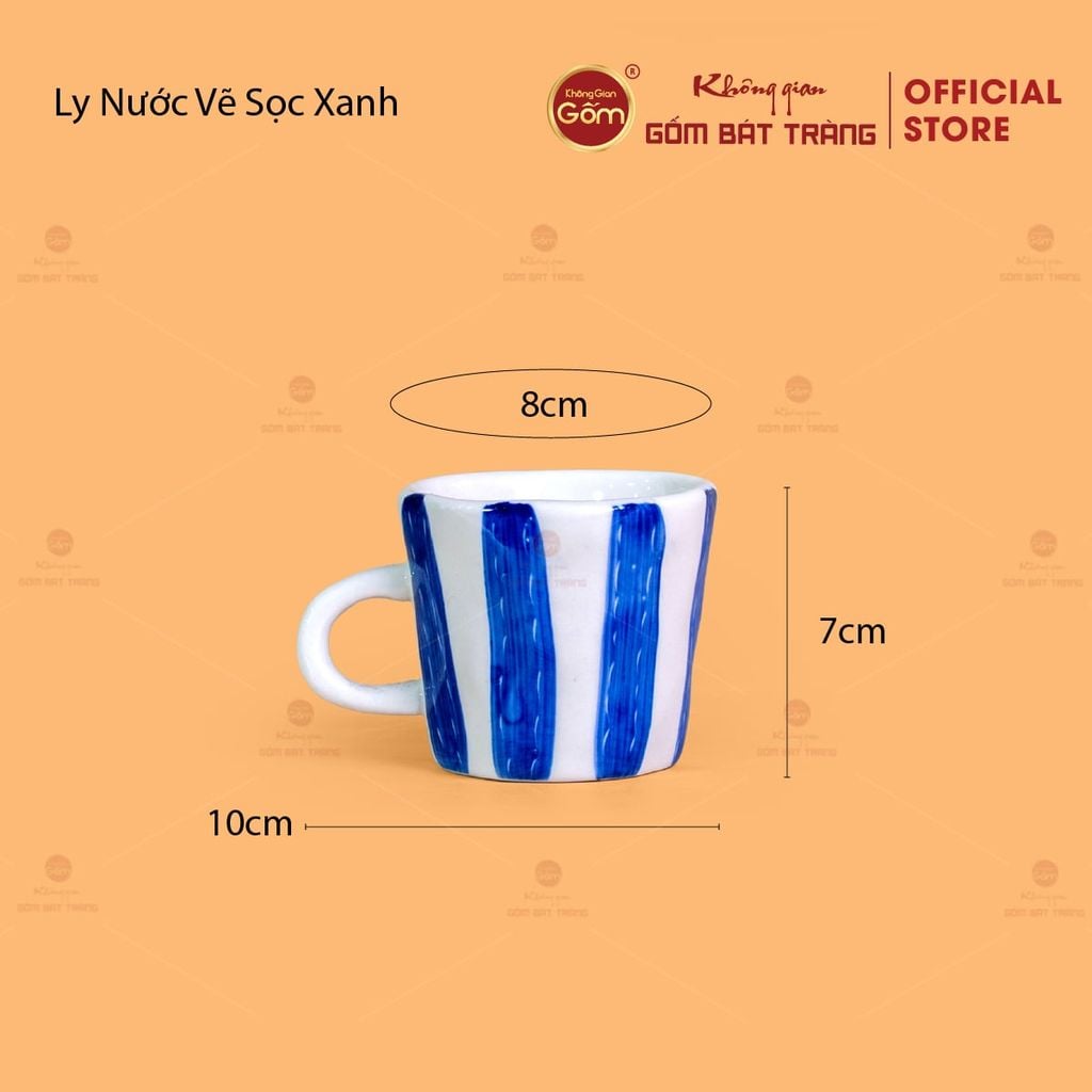 Bộ Bình Nước Dáng Ống Sọc Xanh