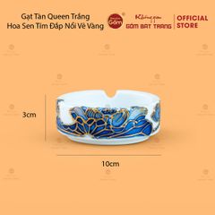 Bộ Ấm Chén Queen Trắng Hoa Sen Tím Đắp Nổi Vẽ Vàng