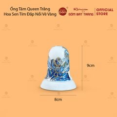 Bộ Ấm Chén Queen Trắng Hoa Sen Tím Đắp Nổi Vẽ Vàng