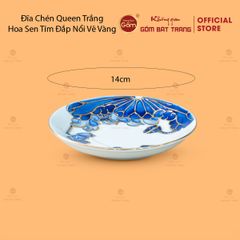 Bộ Ấm Chén Queen Trắng Hoa Sen Tím Đắp Nổi Vẽ Vàng