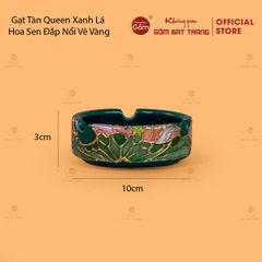 Bộ Ấm Chén Queen Xanh Lá Hoa Sen Đắp Nổi Vẽ Vàng