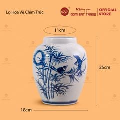 Lọ Hoa Vẽ Chim Trúc