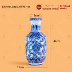 Lọ Hoa Dáng Chai Vẽ Hoa