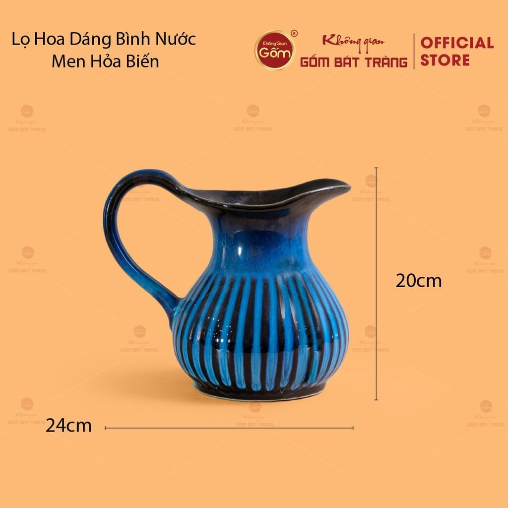 Lọ Hoa Dáng Bình Nước Men Hỏa Biến