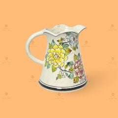 Lọ hoa dáng bình sữa họa tiết hoa mẫu đơn