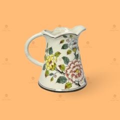 Lọ hoa dáng bình sữa họa tiết hoa mẫu đơn