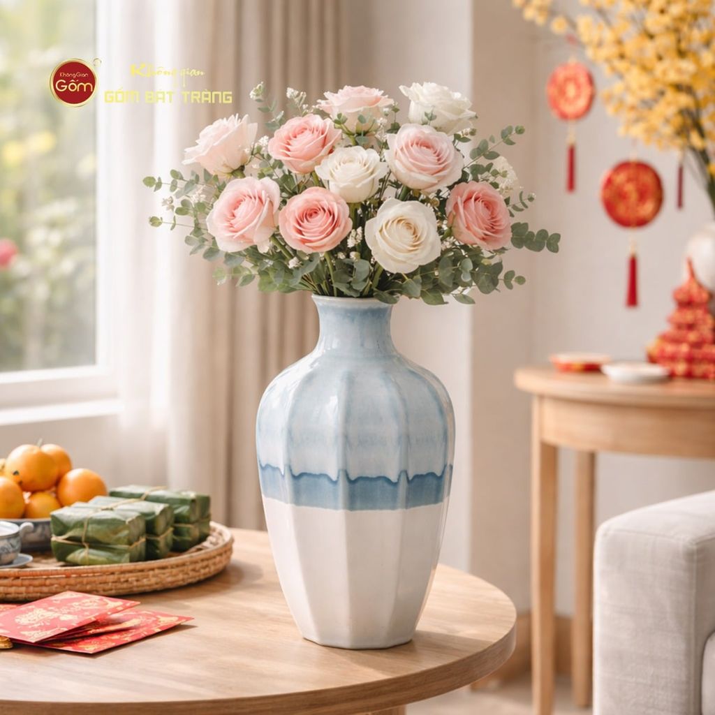 Lọ Hoa Dáng Chai Men Hỏa Biến